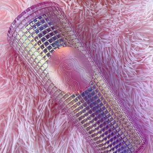 Starbucks Pink Grid Iridescent Venti Cold Cup
